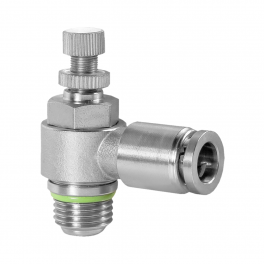 SC-SL-06-G14-EC Фитинг угловой с регулировкой расхода (пневмодроссель), 6мм x G 1/4